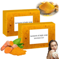 thumbnail image 1 of EIMELI Lemon Turmeric Kojic Soap Fragrance  Turmeric Soap for Face and Body  Turmeric Soap Sticks  Lemon Turmeric Glowing Skin Care Soap  Natural Turmeric Handmade Soap for All Skin Types, 1 of 7