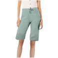 thumbnail image 1 of AherBiu Womens Shorts Casual High Waisted Drawstring Relaxed Fitted Short Summer Knee Length Shorts, 1 of 4