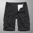 thumbnail image 1 of Mens Shorts Men Casual Solid Zipper Button Pockets Elastic Waist Cropped Cargo Shorts, 1 of 1
