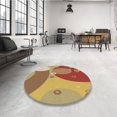 thumbnail image 4 of Ahgly Company Tapis d'Intérieur Lavable en Machine Carré Jaune Transitionnel, 8 Pieds Carré, 4 of 7