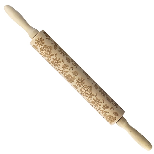 RKSTN Kitchen Utensils Wooden Easter Bunny Carrot Rolling Pin Printed Dough Stick Kitchen Utensils