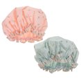 thumbnail image 1 of 2 Pcs Bonnet de Bain Imperméable Élastique Double Couche pour Cheveux, 1 of 8