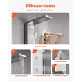 thumbnail image 3 of KFFKFF Shower Panel Tower System with Rainfall Waterfall Shower Head, 53 in Brushed Stainless Steel Shower Column, 5-Function Faucet, Wall-Mount Rain Massage System, 3 of 9