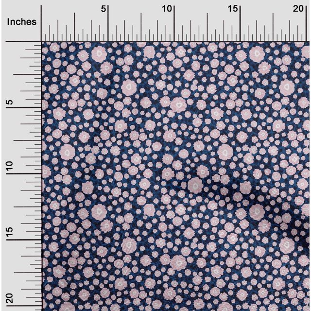 oneOone Tissu Flex Coton Bleu Floral & Texture Matériel de Robe Tissu Imprimé Tissu au Mètre 40 Pouces de Large