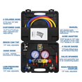 thumbnail image 2 of 4 Way AC Manifold Gauge Set HVAC Diagnostic Freon Charging Tool For Auto Household R134A R22 R410A 5FT Hose Quick Coupler ,Long Lasting, 2 of 10