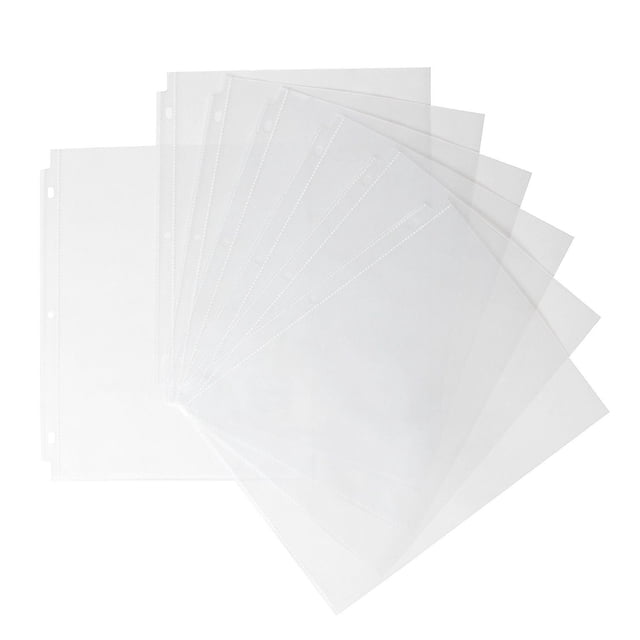 Pen+Gear Protège-Feuilles Lourds Évasés en Plastique Semi-Transparent durable, Format 9 1/4 par 11 1/5 Pouces pour documents Lettre, avec Trous Renforcés pour Classeurs à 3 Anneaux et construction Sécuritaire pour Archives pour Protéger les Papiers de la Poussière, des Déversements et du Transfert d'Encre.