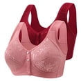 thumbnail image 1 of Posijego 2 Pack Womens Front Closure Bras Plus Size Wireless Bra Push up No Underwire Everyday Bra Multipack, 1 of 2
