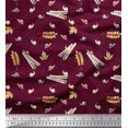 thumbnail image 1 of Soimoi Cotton Voile Fabric Leaves,Cinnamon & Snail Insects Print Fabric by Yard 42 Inch Wide, 1 of 3
