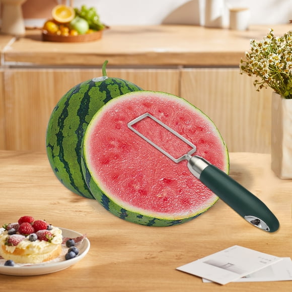 Chmadoxn Kitchen Gadgets, Kitchen Accessories, Kitchen Utensils, 2pc Large Stainless Steel Watermelon Cutting Tool Fruit Watermelon Diced And Diced Cutting Tool A large watermelon cutting talisman