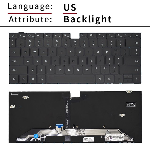 Original US RU Keyboard Backlight For HUAWEI MateBook X Pro MACHR MACH-W19L W19B W29L W09 MACHC-WAH9LP/WAE9LP NSK-360BN 9Z.NEXBN US Backlight