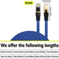 thumbnail image 2 of CAT8 Ethernet Cable 1m High Speed Nylon LAN Network Patch Cat8 Cable 40Gbps 2000Mhz SFTP LAN Wires RJ45, 2 of 6