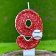 thumbnail image 3 of Baseball Glitter Birthday Cake Candle, Number Topper Decor for Sports Themed Party, 3 of 4