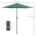 thumbnail image 3 of Outsunny Parasol de Patio Rond en Aluminium de 8,5 Pieds, Vert, 3 of 10