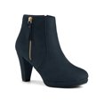 thumbnail image 1 of Unique Bargains Women's Side Zip Low Platform Block Heel Ankle Booties, 1 of 7