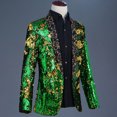 thumbnail image 3 of TIMIFIS Mens Shiny Sequin Blazer Dinner Prom Wedding One Button Suit Jacket Lapel Dress Blazer, 3 of 5