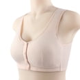 thumbnail image 3 of MIASHUI Front Closure Bras for Older Women Push Up Breathable Front Button Bralette Comfy Sleep Bras,Beige,42, 3 of 8