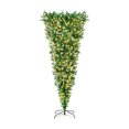 thumbnail image 1 of Patiojoy 7.5FT Pre-lit Upside Down Christmas Tree, Artificial Tree w/400 Warm White LED Lights & 8 Lighting Modes, Snowy Inverted Christmas Tree for Festival, 1 of 10