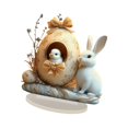 thumbnail image 4 of jifeng 2D Flat Easter Bunny and Chick Scene Table Sign Accessory Desktop Decoration 20cmx20cm, 4 of 9