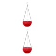 thumbnail image 3 of kurtrusly 2pieces Hanging Flower Pot – Easy To Maintain And Not Easy To Deform Removable Hanging Chain Plastic Hanging Flower Pots red 2Set, 3 of 6