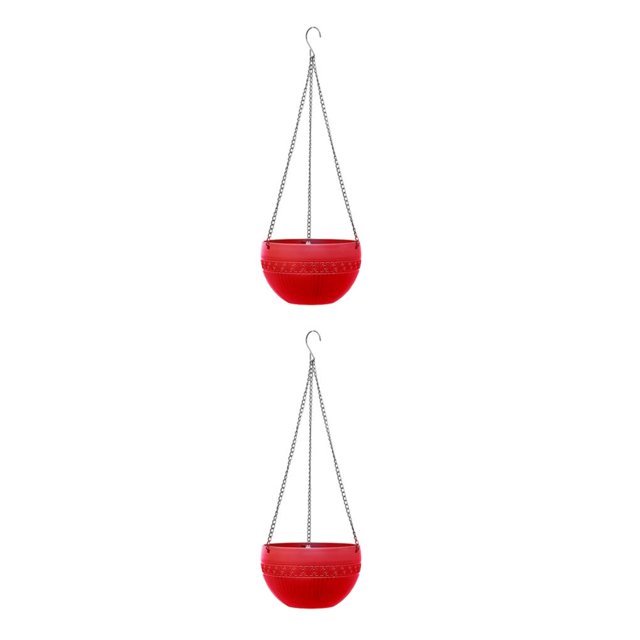 Maytalsory 2piece Practical And Versatile Hanging Flower Pots For Indoor And Outdoor Spaces red 2Set