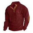 thumbnail image 4 of Ediodpoh Chandail Sans Capuche pour Homme Décontracté Mode Manches Longues Coupe Ample Confortable Chandail à Capuchon pour Homme Chandail pour Homme Rouge P, 4 of 8
