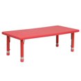 thumbnail image 1 of 24''W x 48''L Rectangular Red Plastic Height Adjustable Activity Table, 1 of 9
