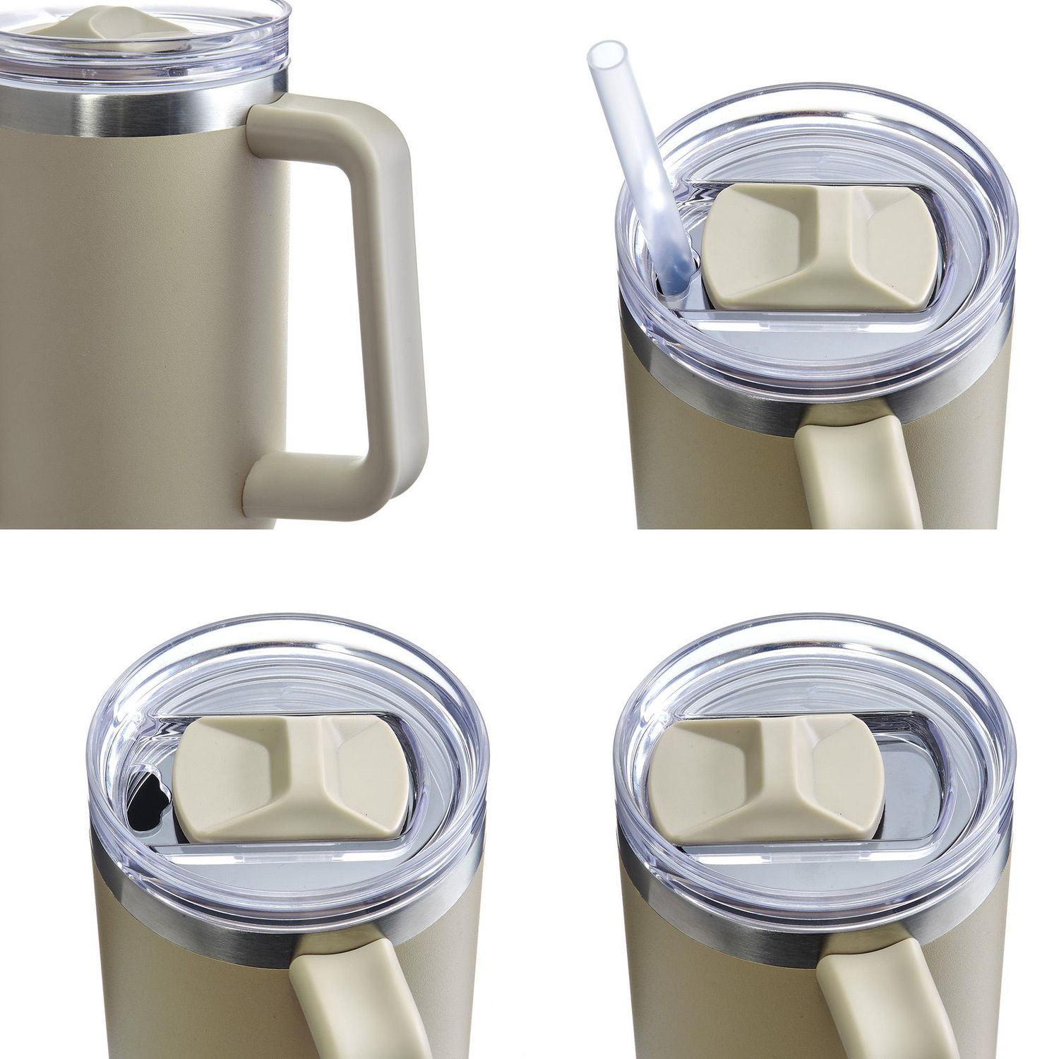 Ozark Trail Gobelet en acier inoxydable de 40 OZ avec poignée, paille, double paroi