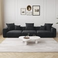 thumbnail image 1 of The Magic Home Canapé de Coin Convertible Modulable 3 Places en Velours Côtelé Noir,, 1 of 10