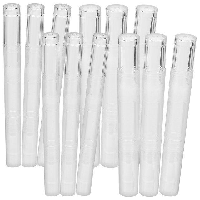 OFFIGAM 12Pcs Lightweight Transparent Cuticle Oil Pens Empty Nail Polish Bottles for Storage