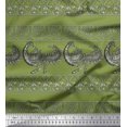 thumbnail image 1 of Soimoi Velvet Fabric Floral & Peacock Block Print Fabric by The Yard 58 Inch Wide, 1 of 2