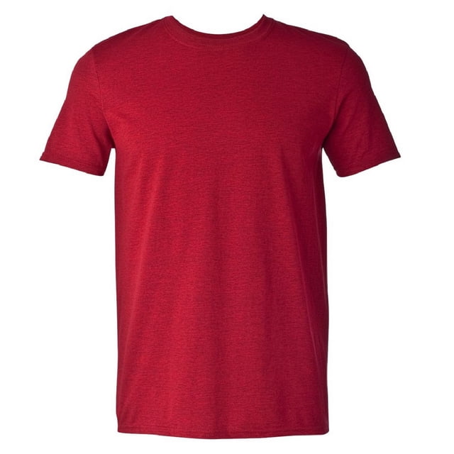 Gildan T-Shirt à Manches Courtes pour Hommes de Style Doux au design Rouge Uni, Idéal pour les Tenues Décontractées pour Hommes Ou les Tenues d'Été. Fabriqué en Mélange de Coton et de polyester Filé à l'Anneau pour une Touche Douce. Présente une Encolure Ronde, des Manches Courtes, un Col Côtelé, un Encolure et des Épaules Rubanés, et des Surpiqûres à Double Aiguille sur l'Ourlet et les Manches. certifications Durables Incluent Fair Lab Association, OEKOTEX, REACH, Sedex et WRAP.