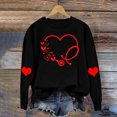 thumbnail image 2 of RKSTN Chandail pour Femmes 2024 Saint-Valentin Cœur d'Amour Imprimé Chandail Uni Col Rond Manches Longues Coupe Ample Blouse Hauts, 2 of 6