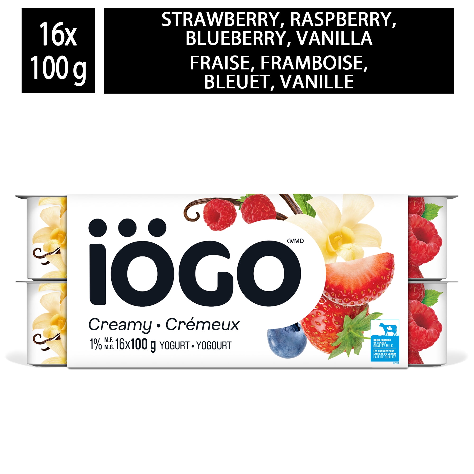 iÖGO Strawberry, Raspberry, Blueberry, Vanilla Yogurt Cups