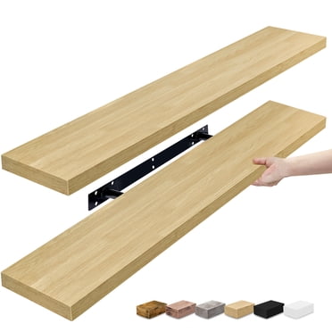 Sorbus Extra Long Floating Rectangle Shelves – 35" L x 9" D x 1.5" H Faux Wood Wall Shelves