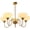 Gold 5-Lights, variant on KCO 5 Light Black Milk Glass Chandelier Kitchen Island White Globe Chandelier Mid Century Modern Dining Room Light