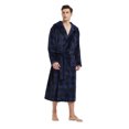 thumbnail image 3 of VULCANODON Mens Robe with Hood, Fleece Bathrobe Plush Robes for Men, 3 of 4