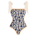 thumbnail image 4 of Maillot de Bain une Pièce pour Femmes avec Jupe de Plage Paréo Imprimé Floral Rétro Ensemble Bikini Deux Pièces, 4 of 4