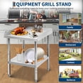 thumbnail image 2 of GloryStar NSF Certified Stainless Steel Commercial Work Table, Adjustable Height Legs, 400 Lbs Capacity, 2" Edge Baffle, 2 of 7