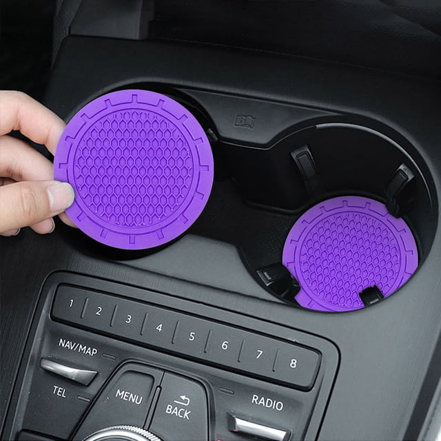 Neoyler 2 Pack Universal Car Cup Holder Set Rubber Material Heat Insulation Honeycomb Design Waterproof Long Lasting Easy Install Anti Slip for Interior Accessories