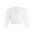 thumbnail image 3 of Women Shrug Open Front Bolero Cardigan Short Sleeve Cropped Sweater Jacket Plus Size, 3 of 7