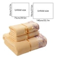 thumbnail image 3 of Yhmxh Bedding Colour Lace Side 3 Piece Soft Absorbent Embroidered Gift Towel Bath Towel Skin-friendly Throw Blanket Machine Washable Microfiber Bed Sheet Set, 3 of 6