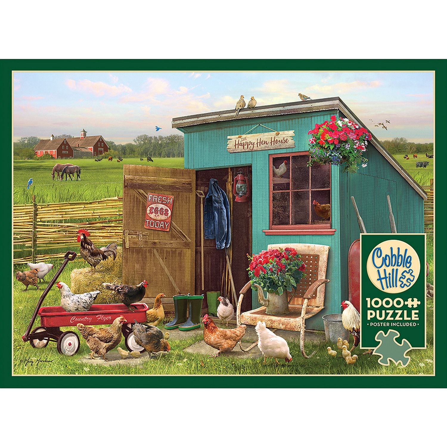 Cobble Hill Jigsaw Puzzle - The Happy Hen House, 1000 Piece Puzzle