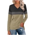 thumbnail image 1 of Pisexur Sweats à Capuche Femme Mode Color Block Patchwork V Col Sweat-Shirts Décontractés à Manches Longues pour Femmes Sweat-Shirt Oversize Léger et Fluide pour Femmes, 1 of 3