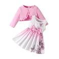 thumbnail image 1 of Hiiyo Robe Sans Manches à Imprimé Papillon avec Nœud pour Bébés Filles et Ensemble Manteau à Manches Longues, Tailles 6-9 m, 1 of 6