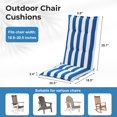 thumbnail image 3 of Aoodor High Back Tufted Patio Chair Cushions Set of 2 for Outdoor Rocking Chairs, 47 x 21 x 2.4 Inch Patio Seat Cushions for Dining Chairs, Adirondack Chairs, Blue Stripe, 3 of 7