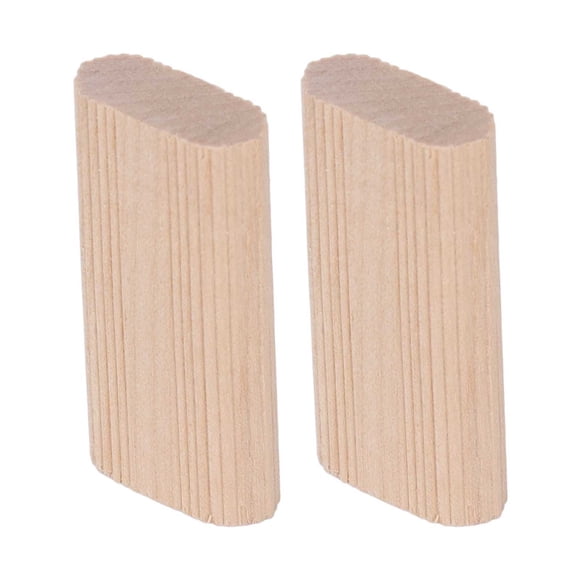 50PCS Wood Dowel Stopper Domino Tenon Flat Design Solid Beech Insertion Dowel Block Assorted Sizes for Woodworking Furniture Splicing Cabinet Making Tool