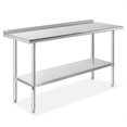 thumbnail image 1 of GRIDMANN Stainless Steel Kitchen Prep Table 60 x 24 Inches with Backsplash & Under Shelf, NSF Commercial Work Table for Restaurant and Home, 1 of 10