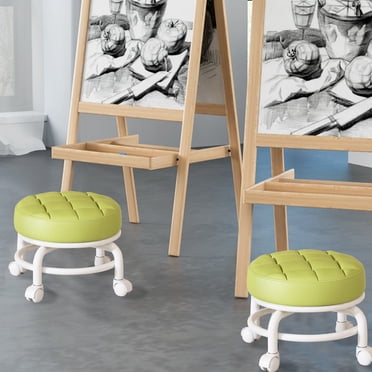 EGNMCR Home Office Furniture Wheeled Low Stool For Home Use Wheel Doorway Lazy Man Shoe Stool Multifunctional Seamstress Wheelchair Sitting Stool Small Stool PU small stools