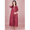 thumbnail image 4 of DWEEP SARA Maroon Block Printed Maternity Dress, XXL/44, 4 of 6