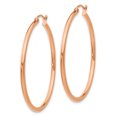 thumbnail image 2 of 14k Rose Gold 2mm Polished Hoop Earrings TE526, 2 of 3